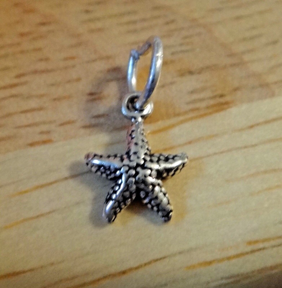 Sterling Silver Tiny 10x8mm Starfish Seashell Shell Charm