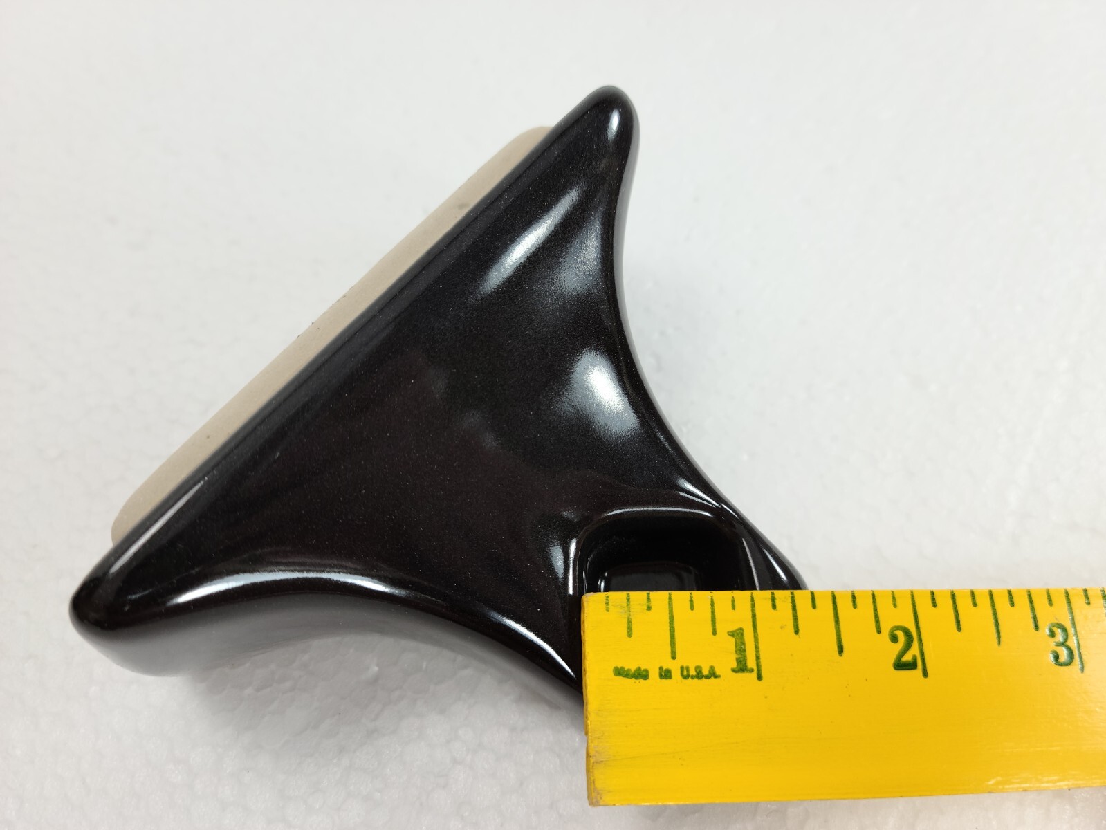 Black Ceramic Towel Bar Rod Rack Post Holder Brackets Mid Century Modern Retro