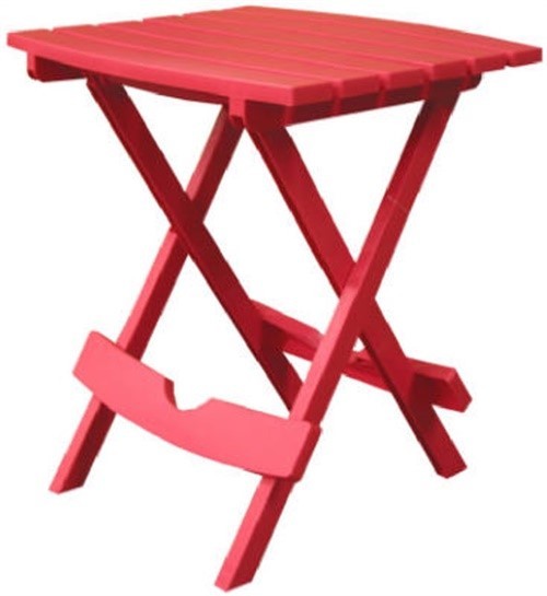 Adams Quik-Fold Cherry Red Rectangular Resin Folding Side Table (Pack of 3)