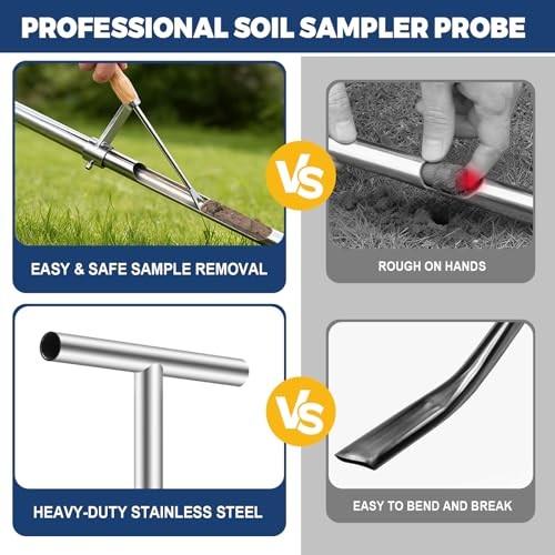 36 Inch Soil Sampler Probe, Stainless Steel Soil Core Sampling Tool 36 inch