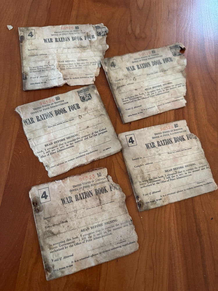 FREE SHIP! Fragments WWII War Ration Book Saved from Fire