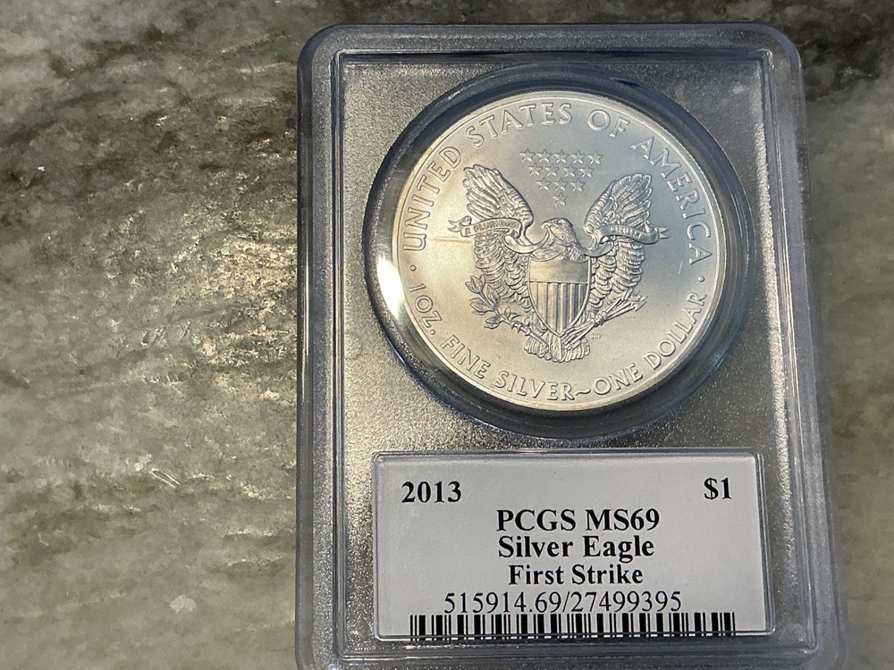 2013 Silver American Eagle MS69 First Strike signed