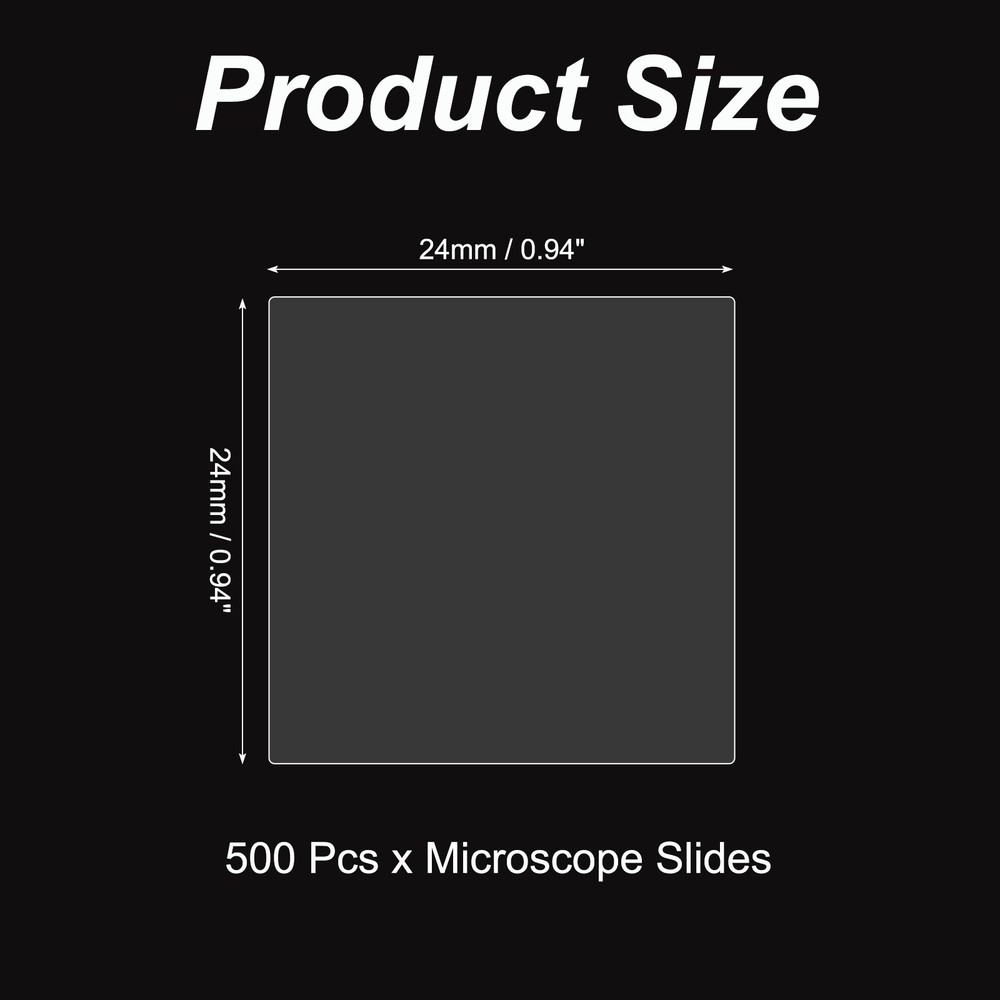 500pcs Cover Slips for Microscope Slides, 24x24mm Microscope Cover Square