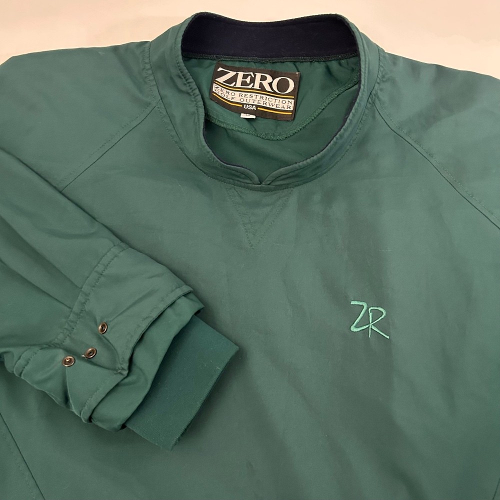 Zero Restriction Mens Large Green Golf Pullover Jacket Lightweight Outerwear USA