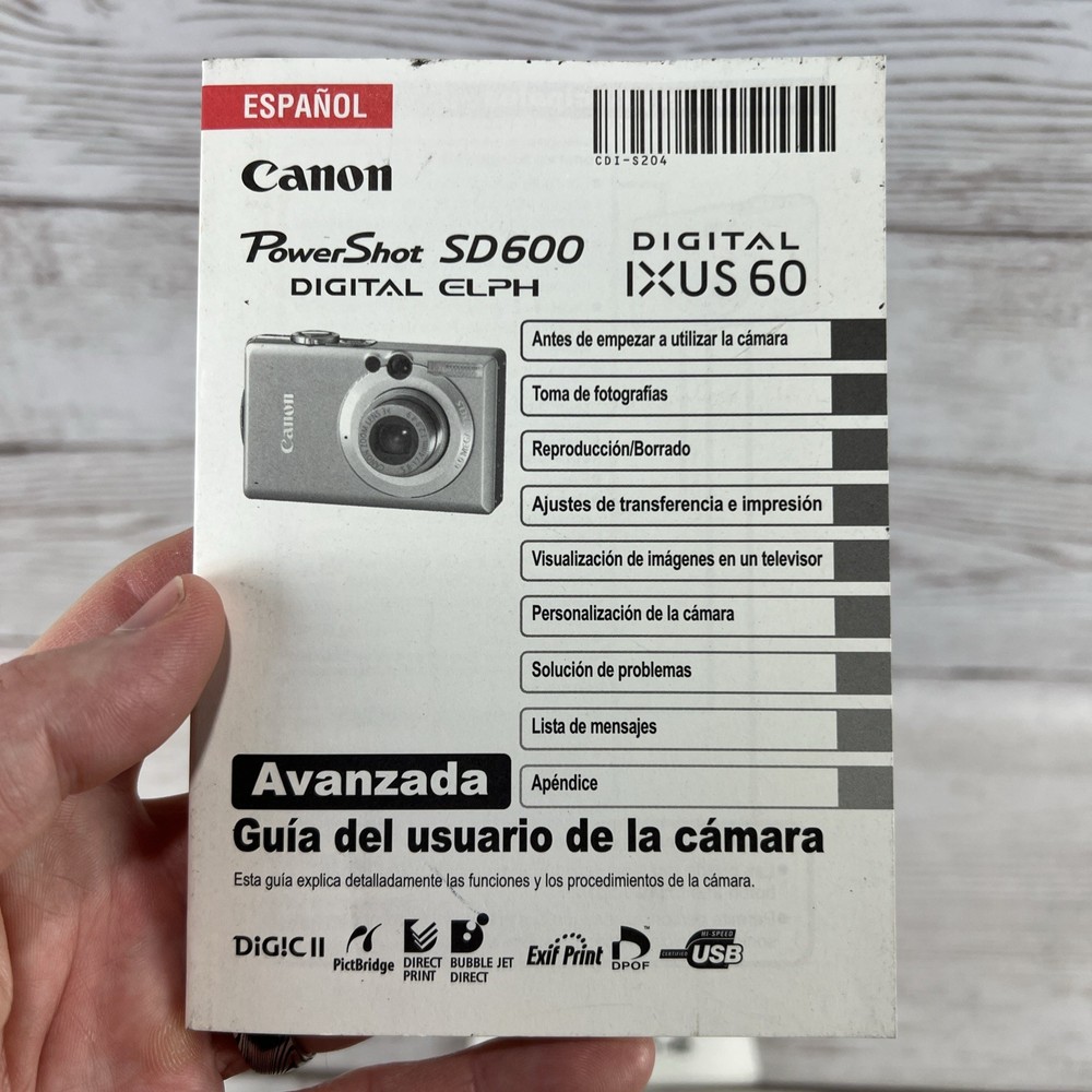 Canon Powershot SD600 Advanced & Basic User Guides EXC! Free Shipping!