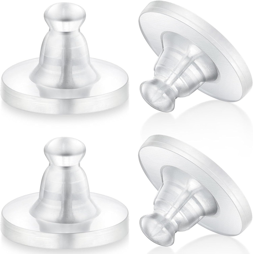 Earring Backs Rubber,100Pcs Soft Clear Earring Backs for Studs,Hypoallergenic