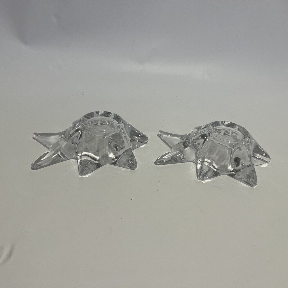 2 Crystal Star Shaped Candleholders