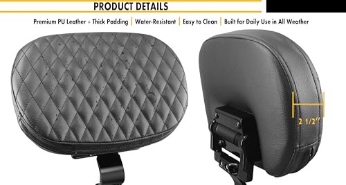 Adjustable Driver Rider Backrest Quick Release for Harley Softail 57-GB-1