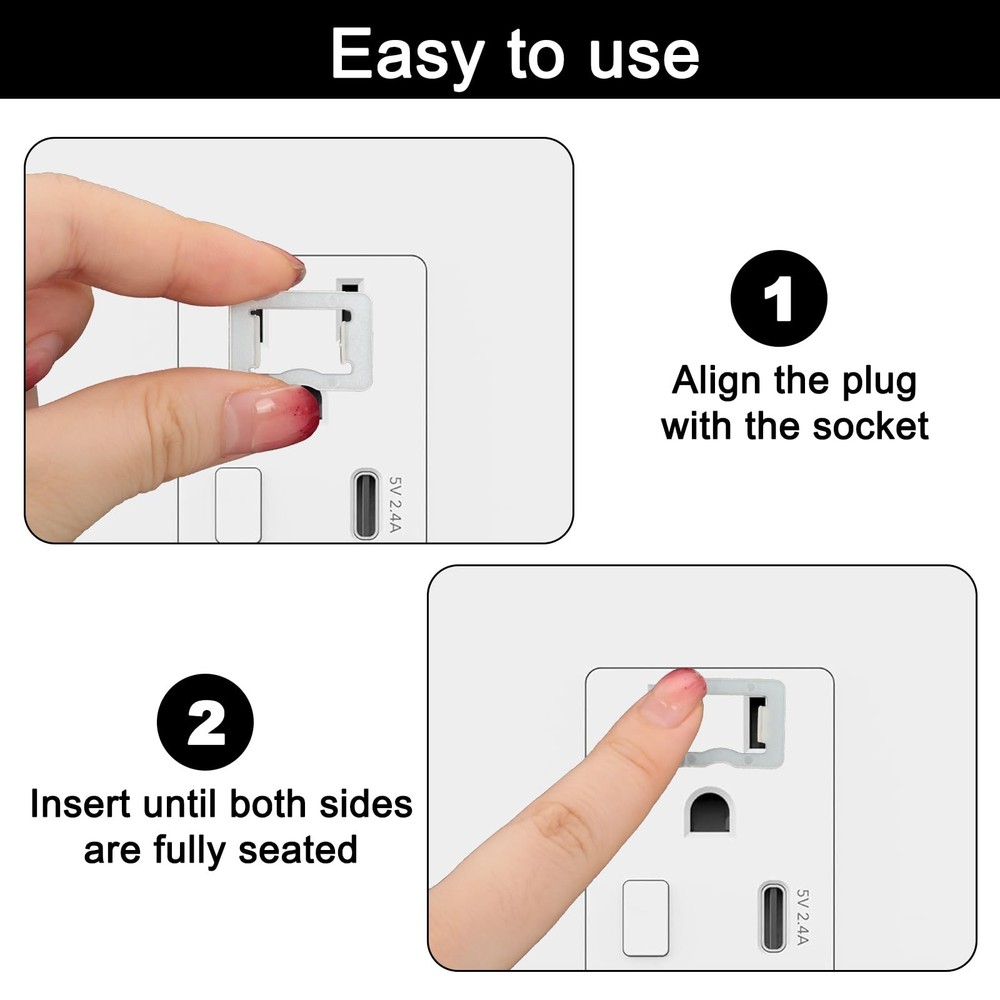 30 Pack Secure Plug Lock for Loose Outlets, Plastic Socket Tightener Insert -...
