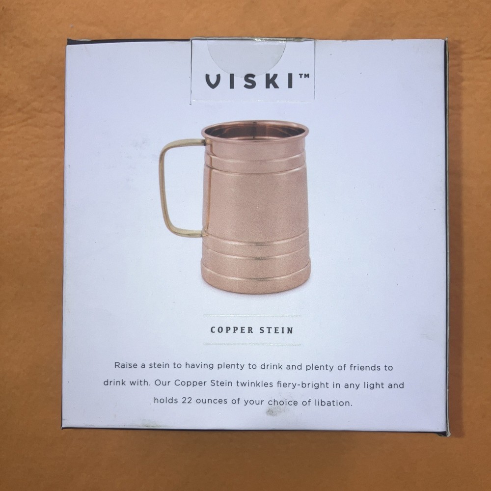 Copper stein Brass Handle Barware Drinkware Coppercraft NEW 22 Oz