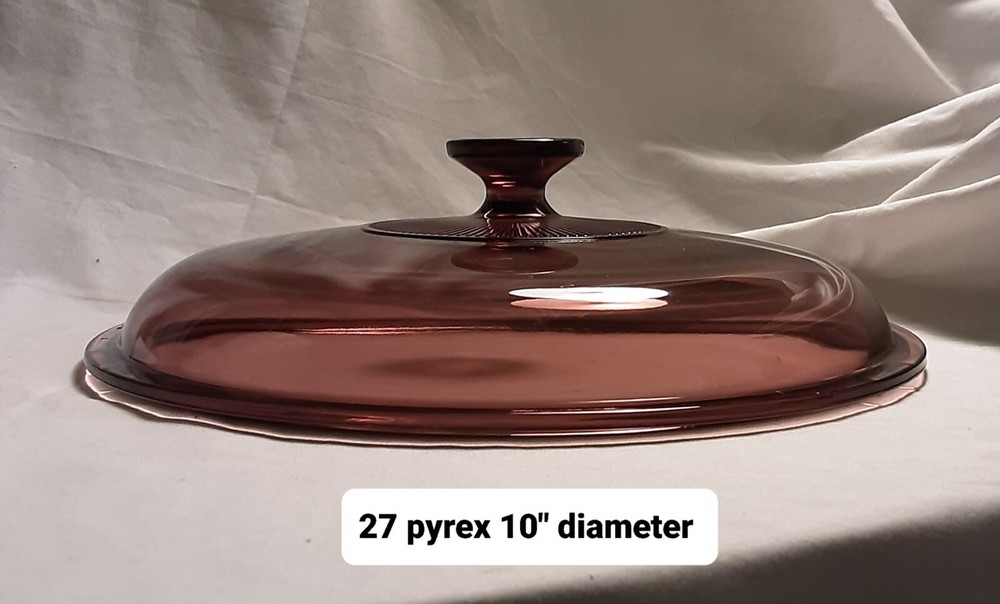 Pyrex Cranberry #27 lid 10 3/4"