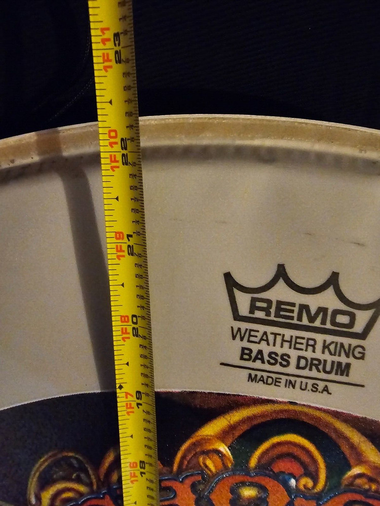 KISS PSYCHO CIRCUS 22" DRUM HEAD + GOLD FOIL ALBUM PRINT! Gene Paul Peter Ace