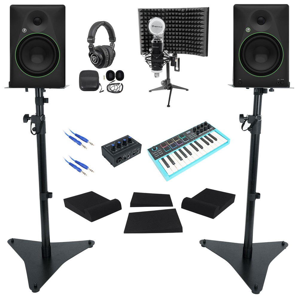 Mackie Recording Kit w/CR8BT Studio Monitors+Interface+Controller+Mic+Headphones