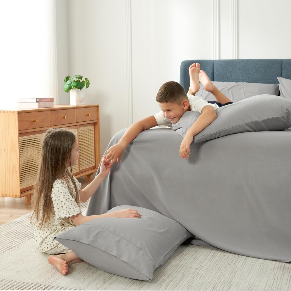 Full Sheets Set 6 Piece Cooling Bed Sheets with 4 Envelope Pillowcases Soft M...