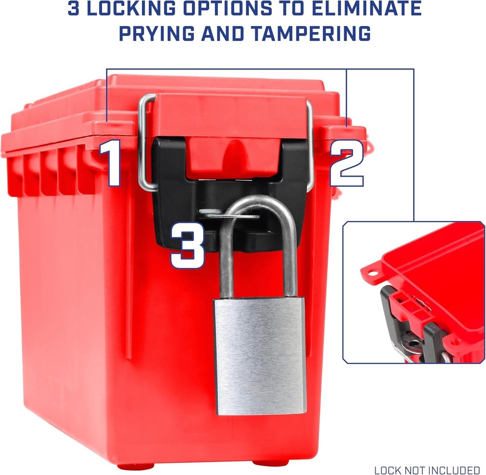 Sheffield 12636 Ammo Storage Box, Stackable .30 Cal Field Boxes, 0.30, Red