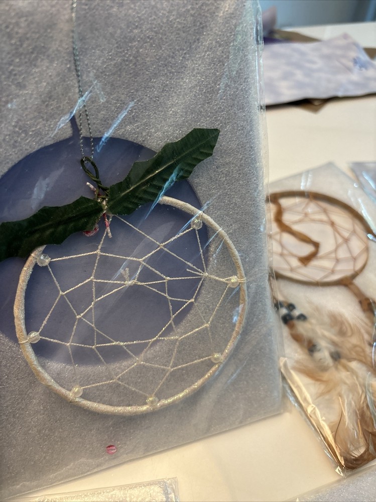 (6) Dream Catcher Feather Bead Hanging Decor -New