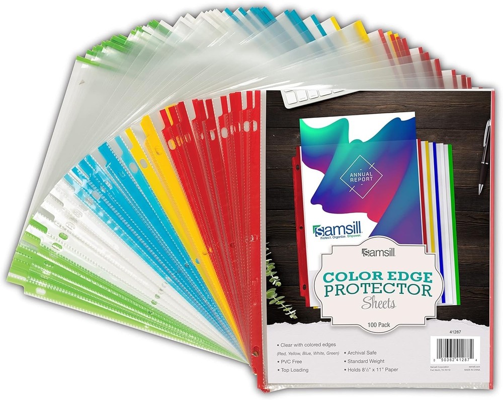 Colored-Edge Sheet Protector Family