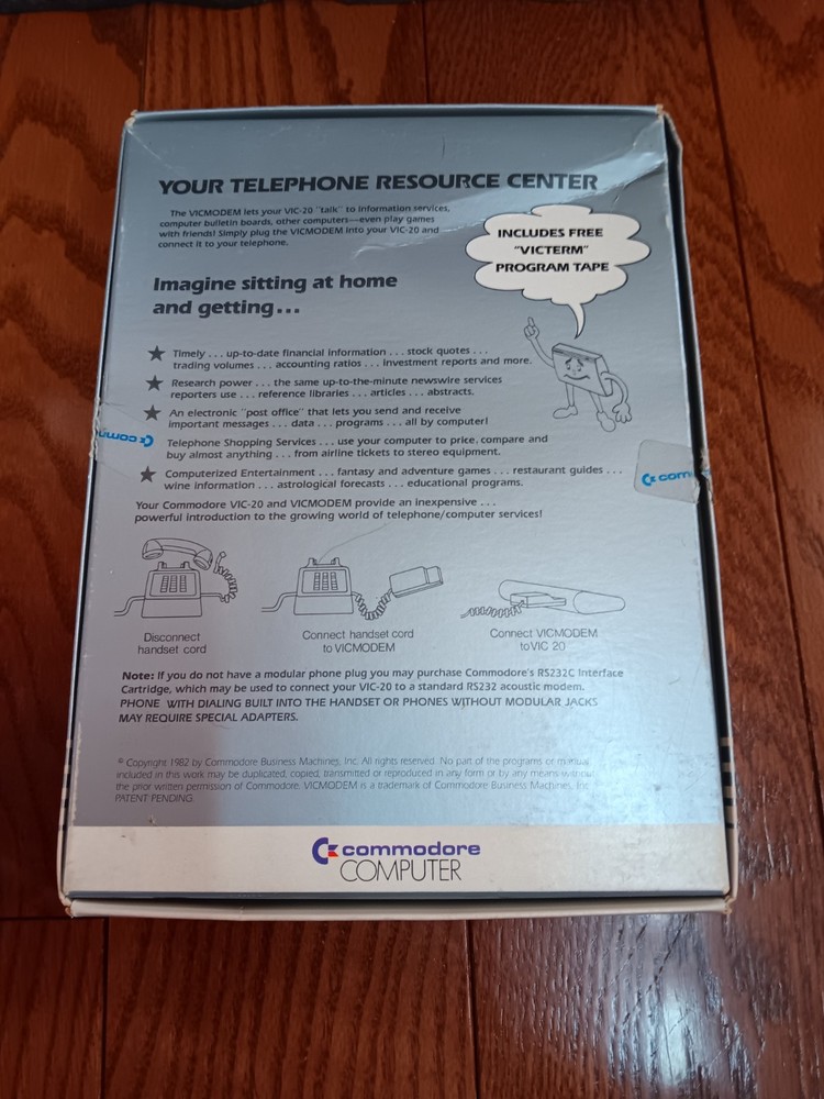 Commodore VIC 20 VICMODEM Model 1600 UNTESTED Sold As Is