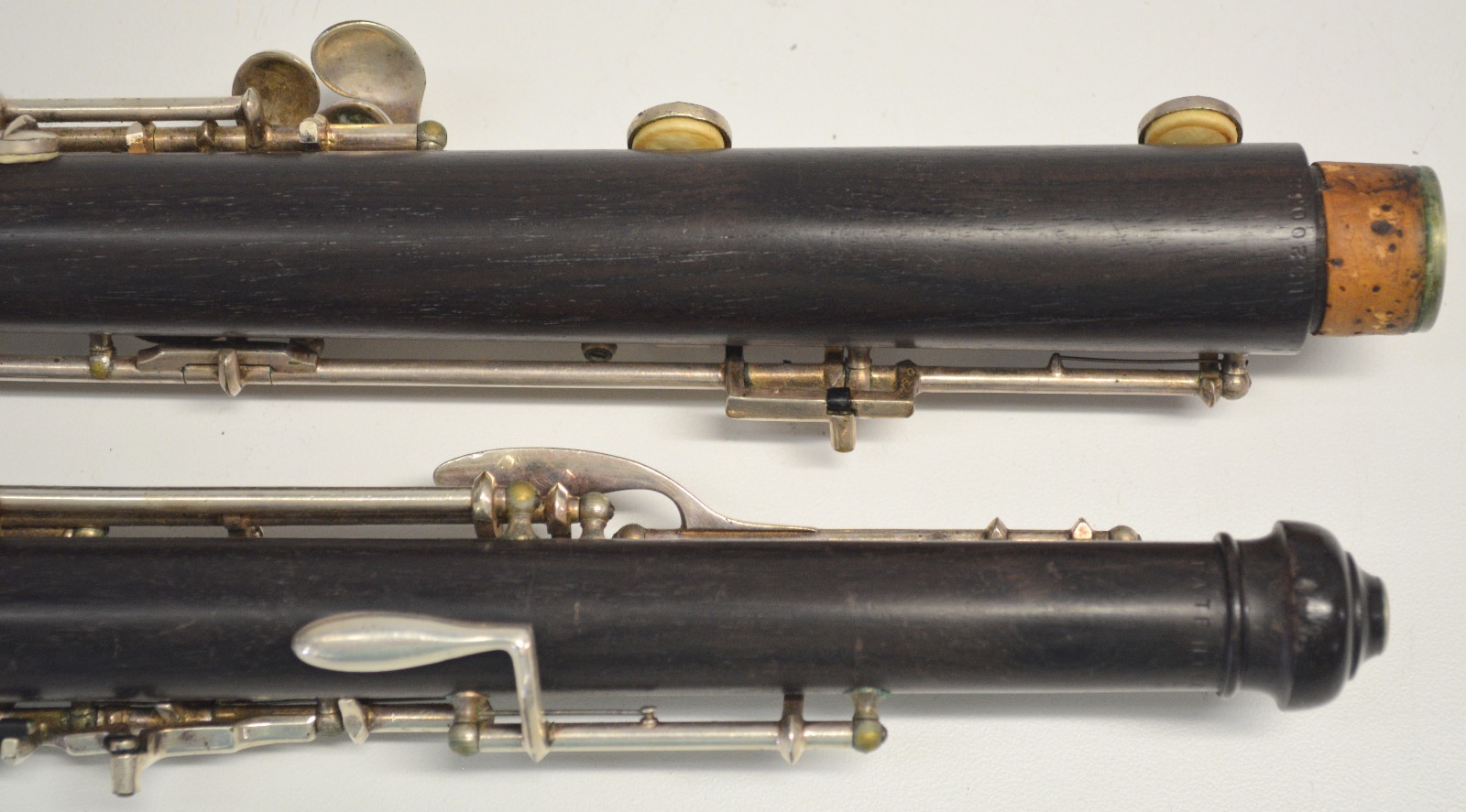 LINTON PARIS OBOE, MODIFIED SYSTEM, GRENADILLA WOOD BODY W/PLASTIC BELL