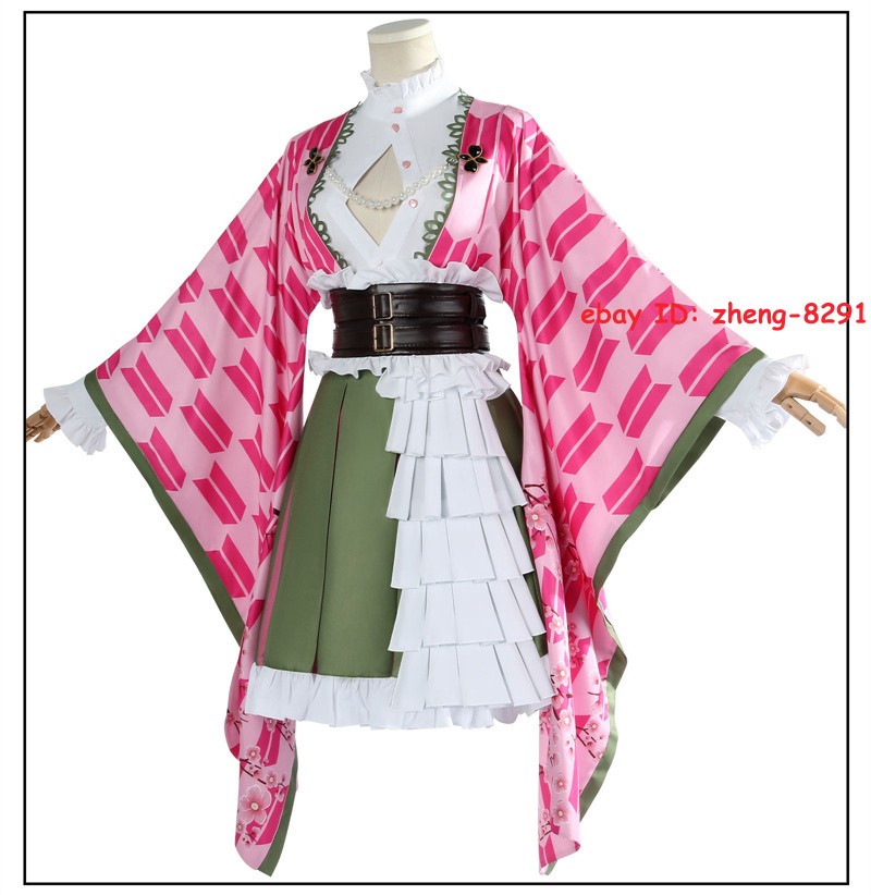 Demon Slayer: Kimetsu no Yaiba Kanroji Mitsuri Halloween Costume Party Dress Set