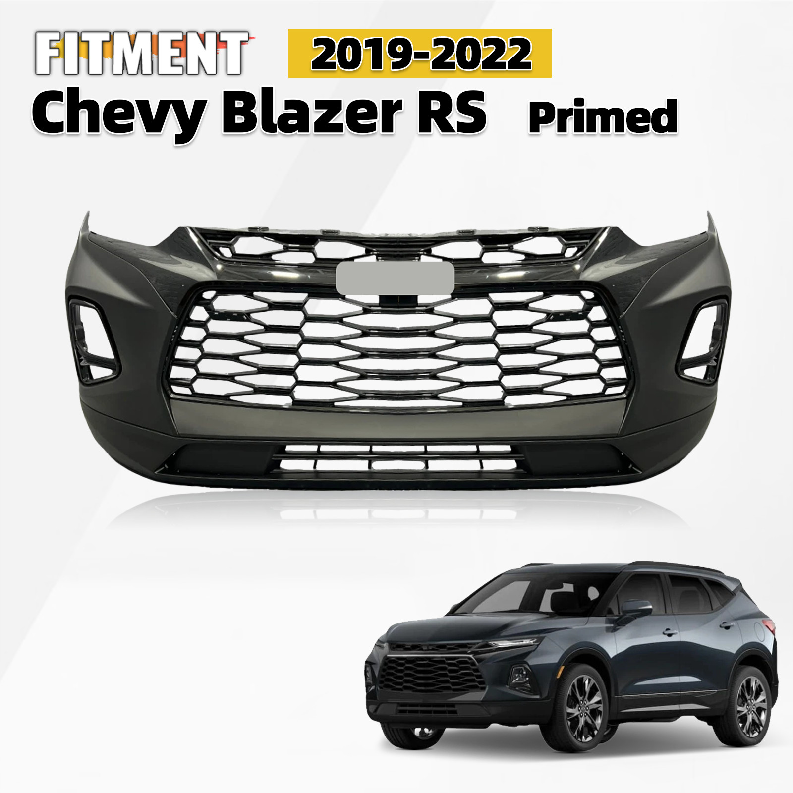 Front Bumper Cover Grille Assembly Fit For 2019 2020 2021 2022 Chevy Blazer RS