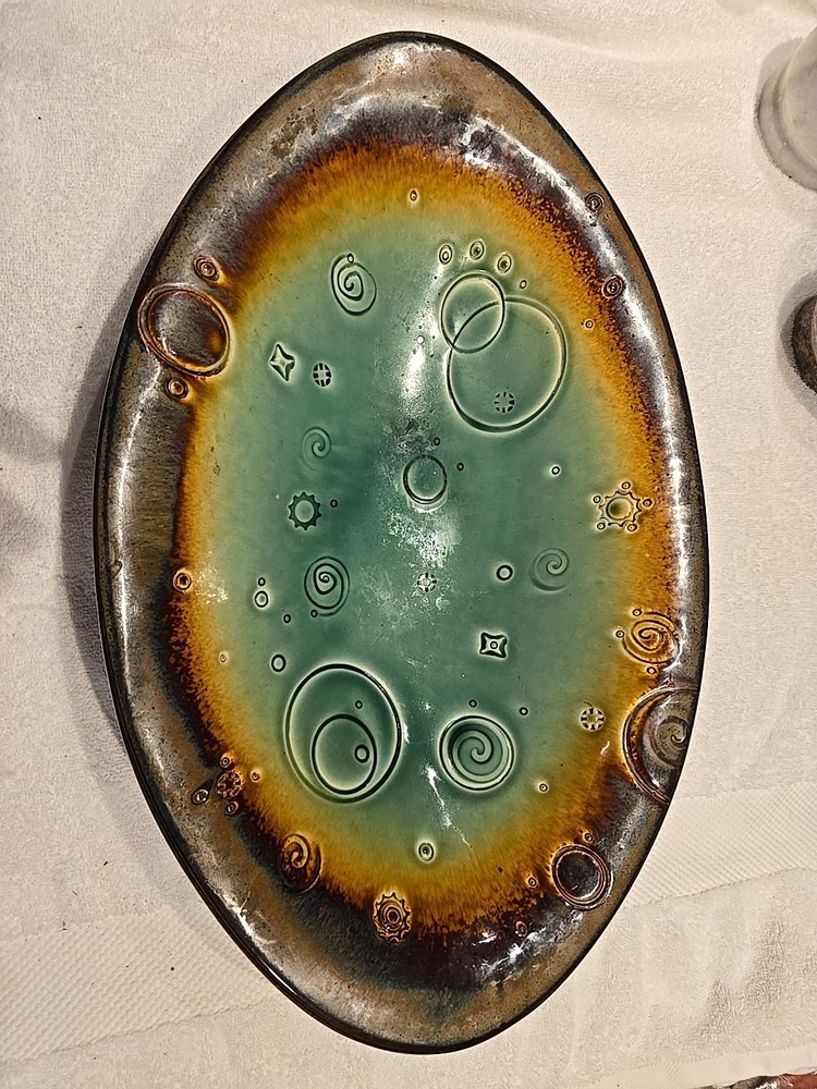 Vintage Handcrafted Pottery Appetizer Tray