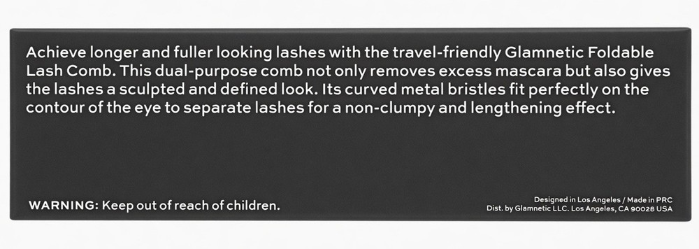 Glamnetic Foldable Eyelash Comb Black Metal Lash Tool