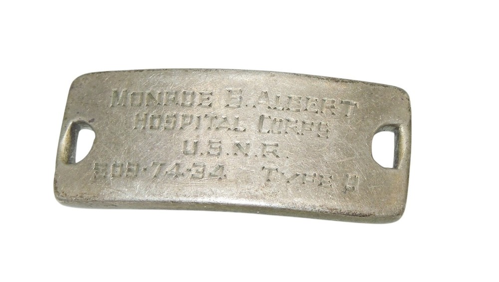 Original WWII US Navy Hospital Corps STERLING ID Bracelet CA8