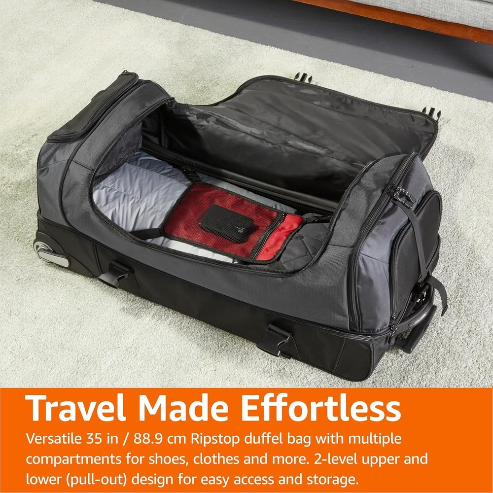 35-inch Large Rolling Duffle Bag with Wheels and Handle