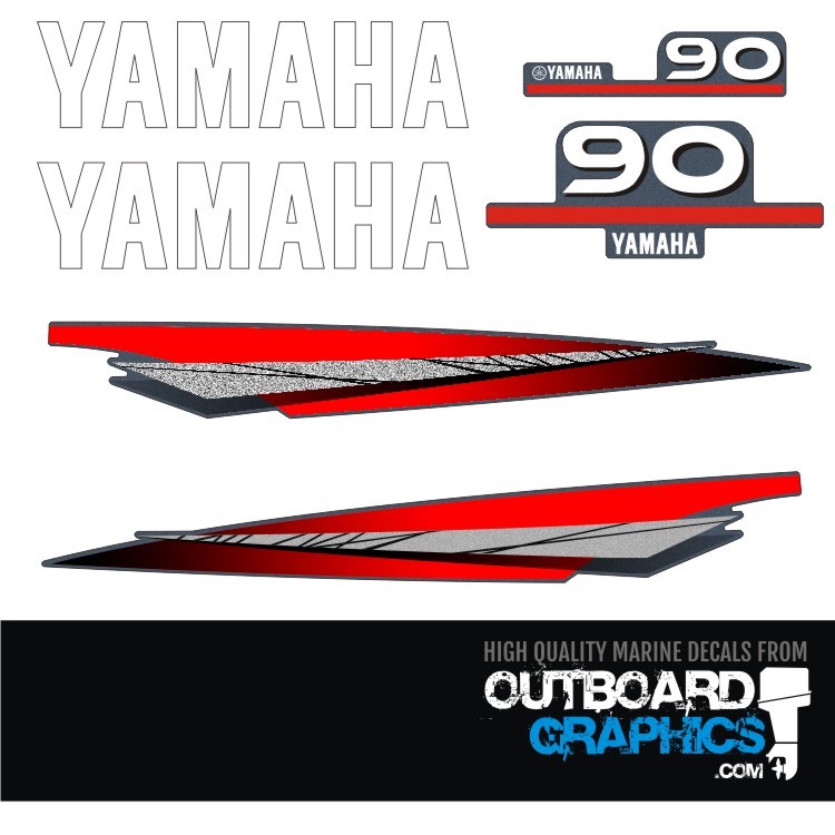 Yamaha 90hp 2 stroke outboard decals/sticker kit