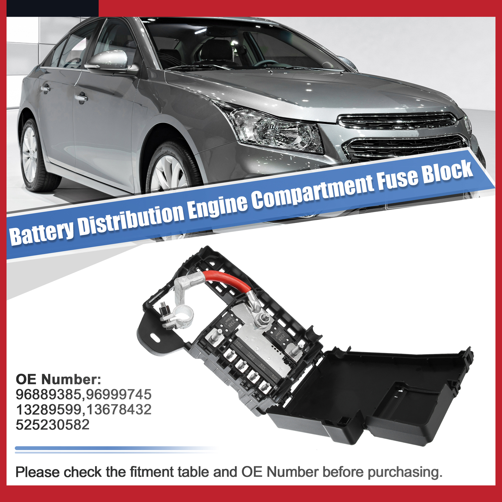 Pack of 1 for Chevy Cruze 2011-2015 Car Fuse Box Battery Terminal with Cover