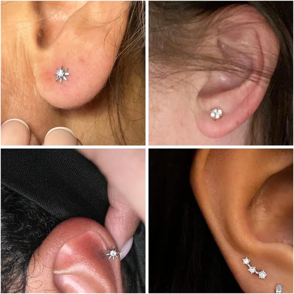 AVYRING Ear Piercing Kit - 2 Pcs Self Ear Piercing Gun with Earring Stud Hypoall