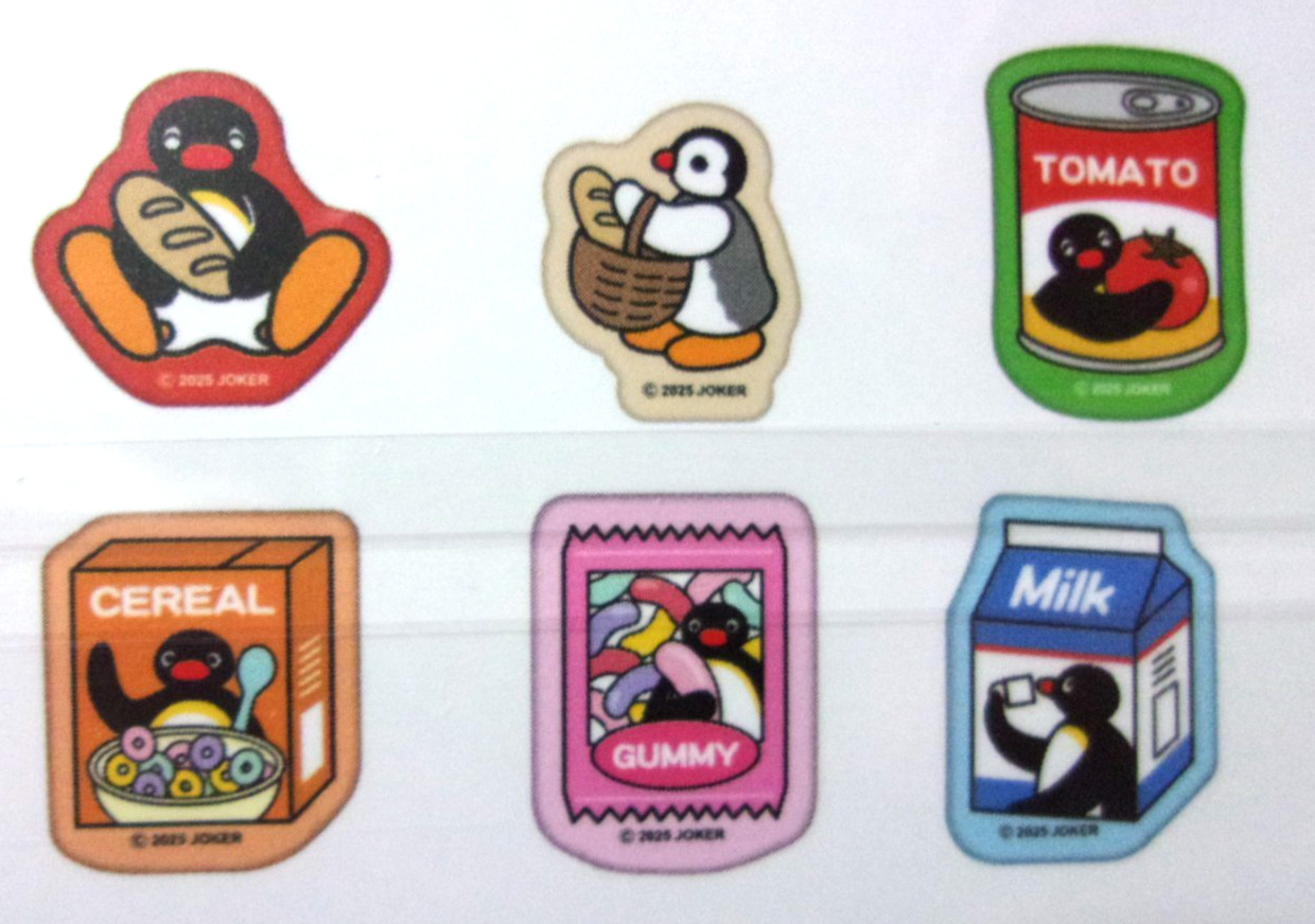 amifa Pingu Penguin Supermarket PVC Flake Sticker Japan 12 pieces