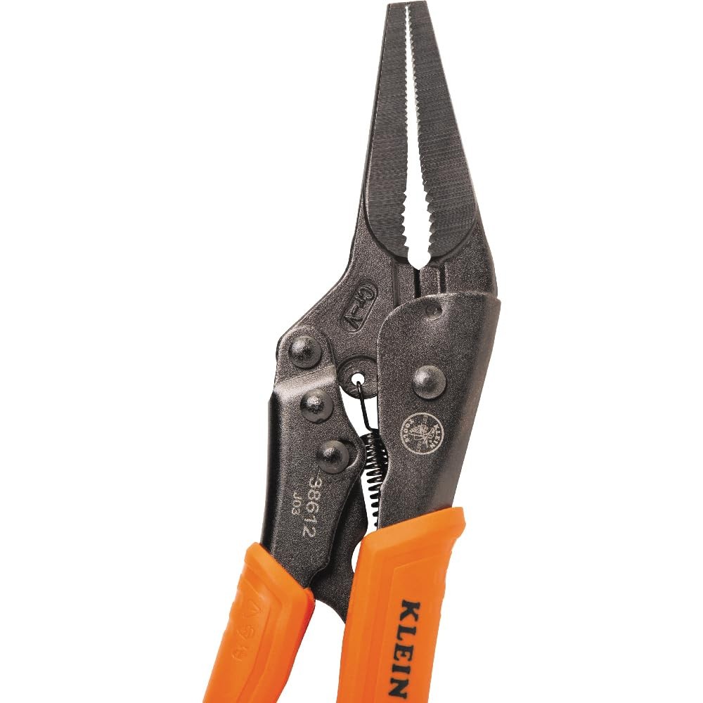 Klein Tools 9 Inch Long Nose Locking Pliers High Locking Force Comfortable Grip