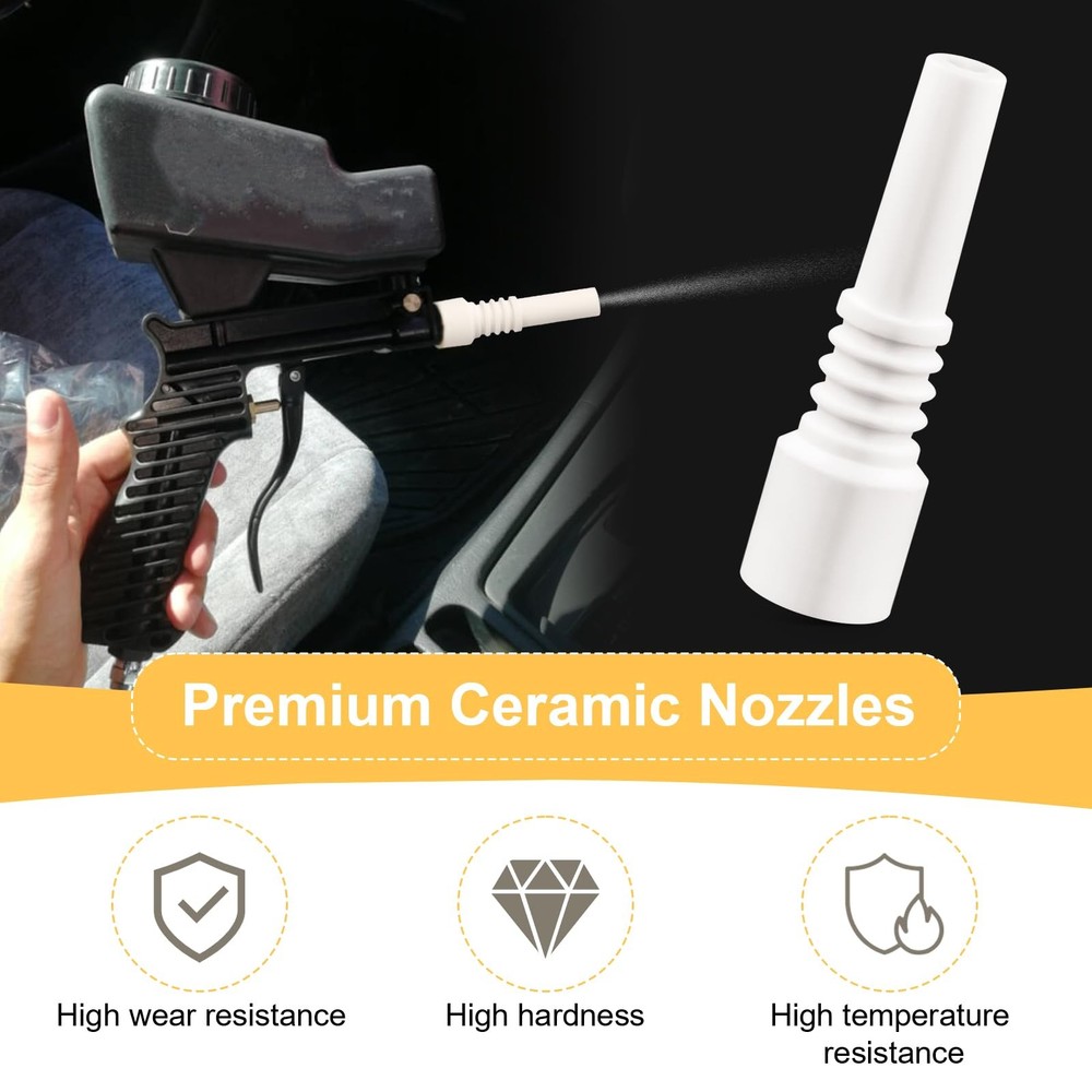 Sand Blaster Ceramic Nozzles Replacement Sandblasting Tips, 10mm Nectar White