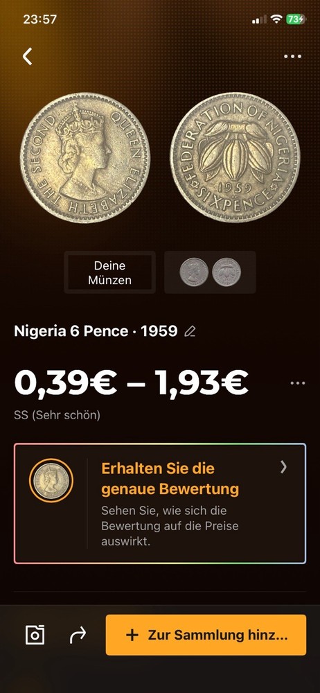 Coin Nigeria 6 Pence 1959