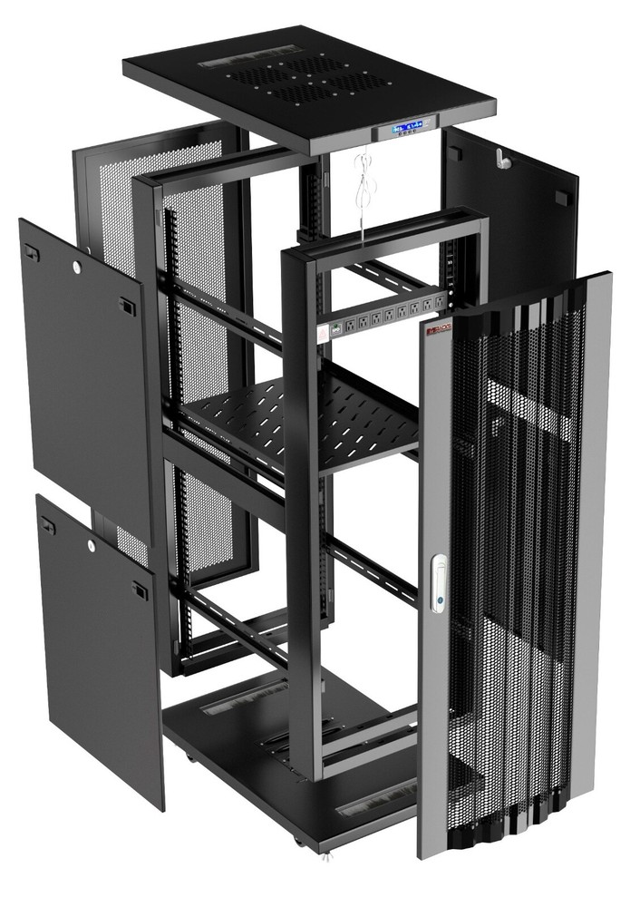 Sysracks 32U 32'' Deep IT Network Data Server Rack Cabinet Mesh Vented Door