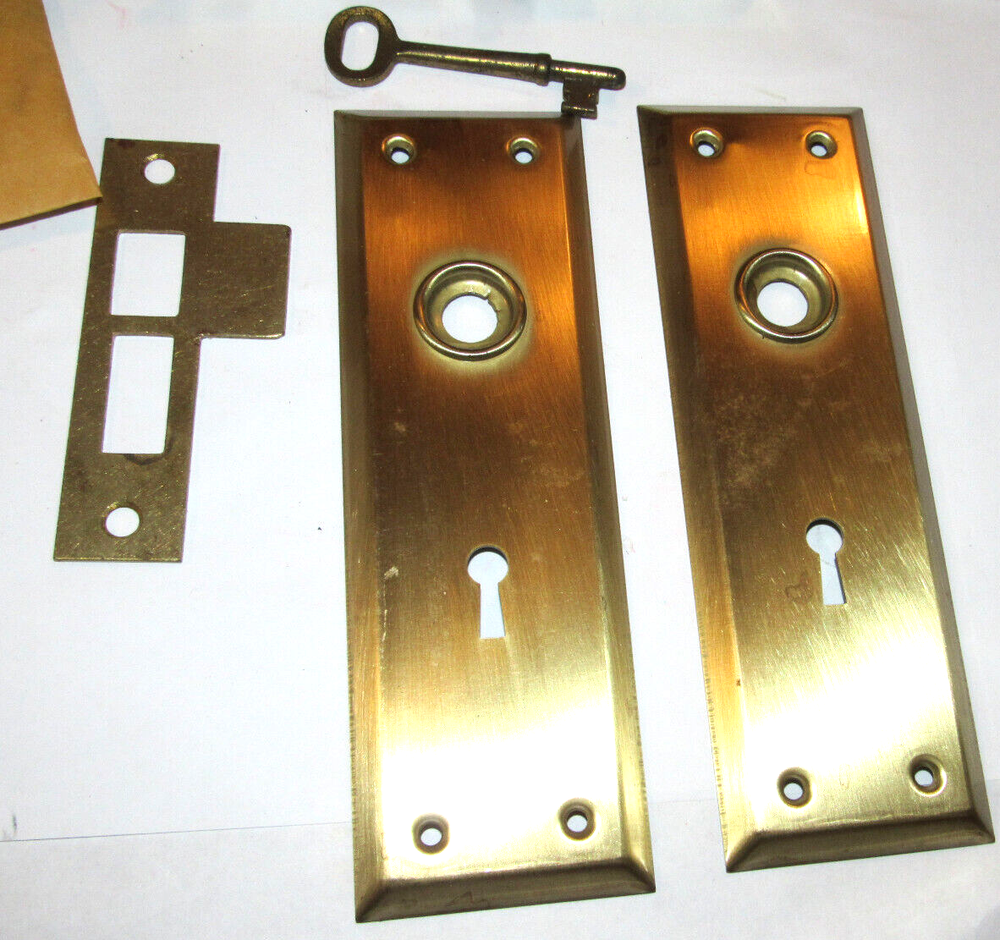 UNUSED VINTAGE SKILLMAN MORTISE INSIDE SET W/KEY! MISSING KNOBS! WORKS SMOOTHLY