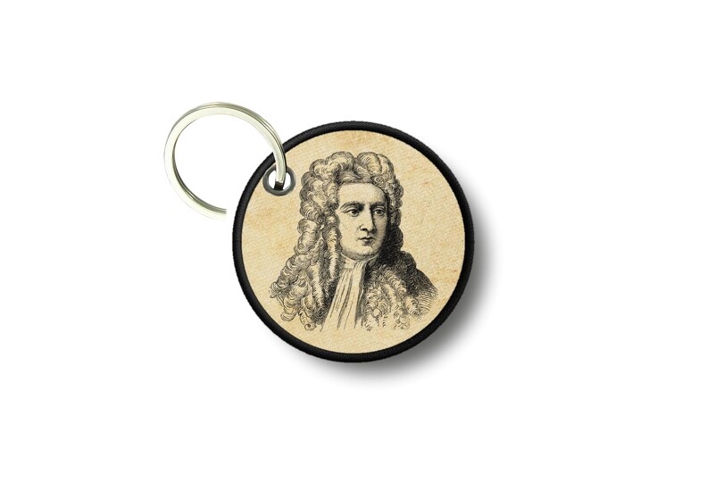 Keychain Round Printed Double Sided Isaac Newton