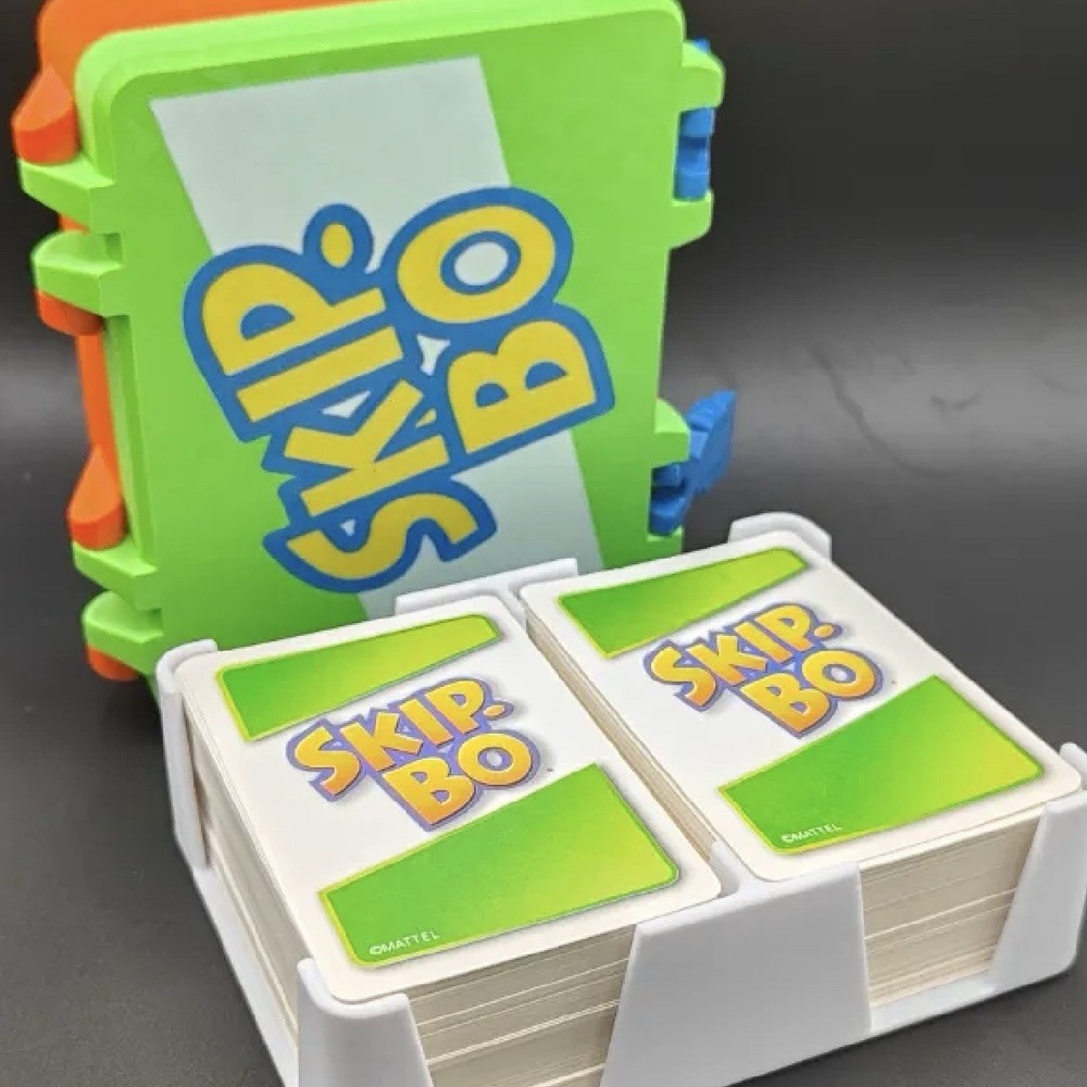 Skip Bo Case Snap Lock Holder Deck Storage Box 3D Printed Travel Game Plastic