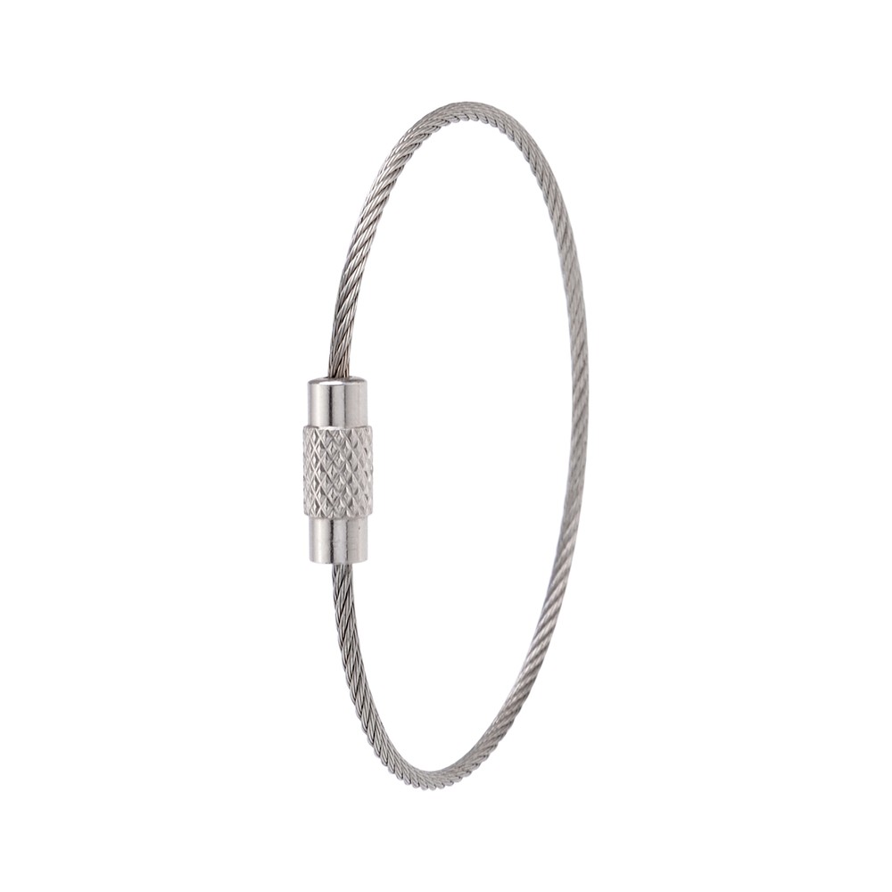10 Pack Thread Heavy Duty Stainless Cable Keyring Keychain with Zippered Pouch