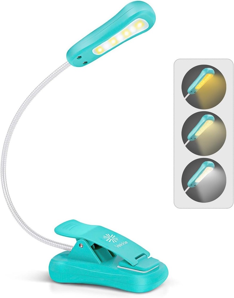 Compact Rechargeable Reading Light – Eye-Caring Diffused Light, Clip-On Design