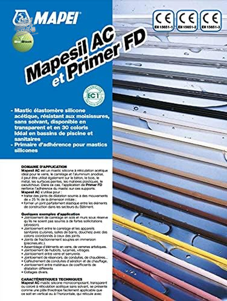 Mapesil, resistant silicone sealant, does not deform