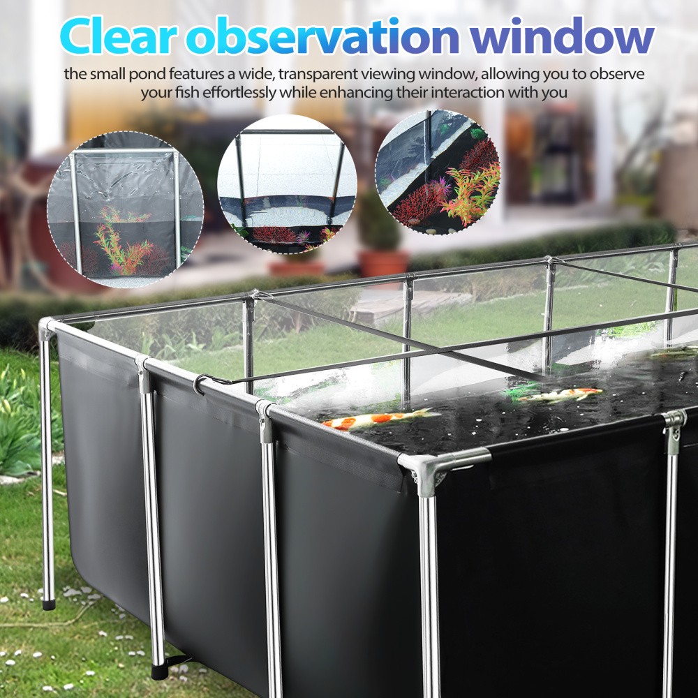 KOI Aquarium Tank Above Ground Fish Pond 750 Gal Foldable Canvas Fish Pool Pond