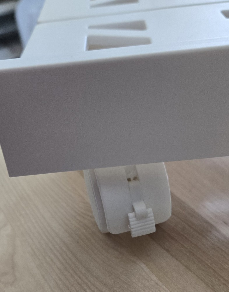Adjustable CPU White Stand With Locking Wheels - 7.87″ to 11.81″