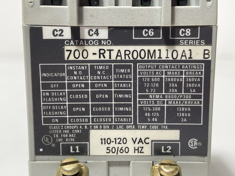 Allen Bradley 700-RTAR00M110A1 Solid State Timing Relay