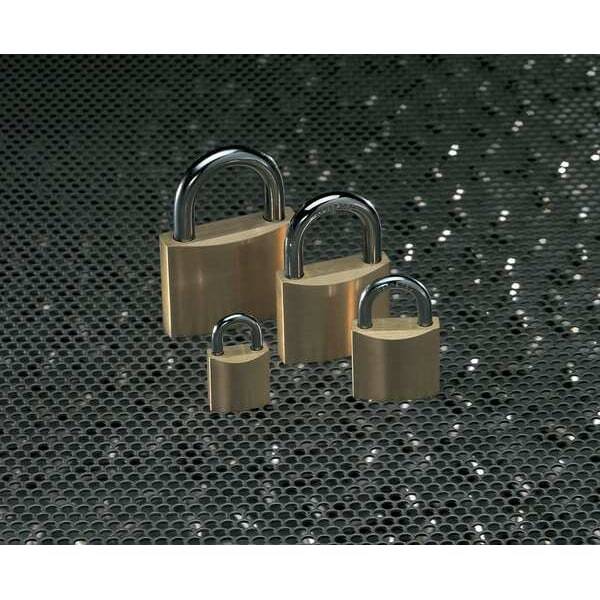 Master Lock 4140 Padlock, Keyed Different, Standard Shackle, Rectangular Brass