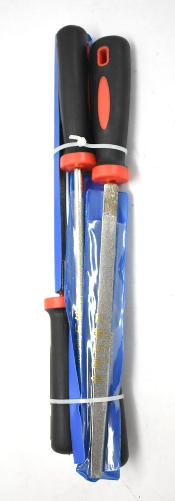 YKLP 8" Diamond Coated File Plastic Handle Hand Tools 4 Pack Red/Black