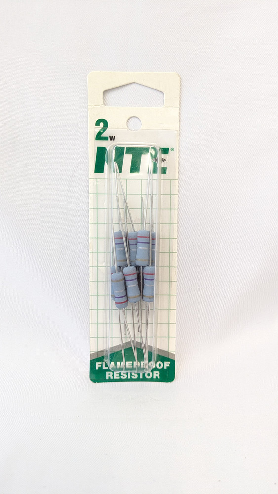 NTE Electronics 2 Watt 91K Ohm Resistor 2% Flame Proof 2 Pack, 2W391