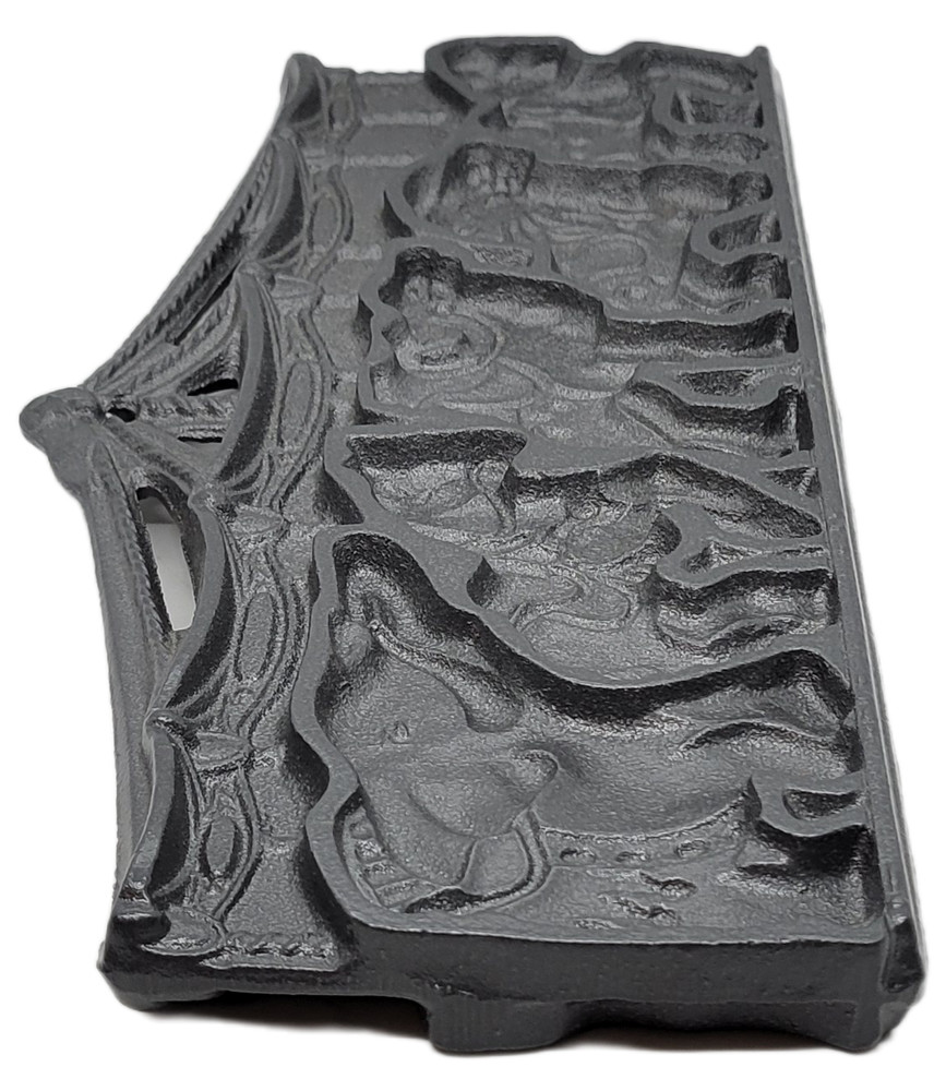 Vintage John Wright Double-Sided Carousel Cast Iron Pan Mold